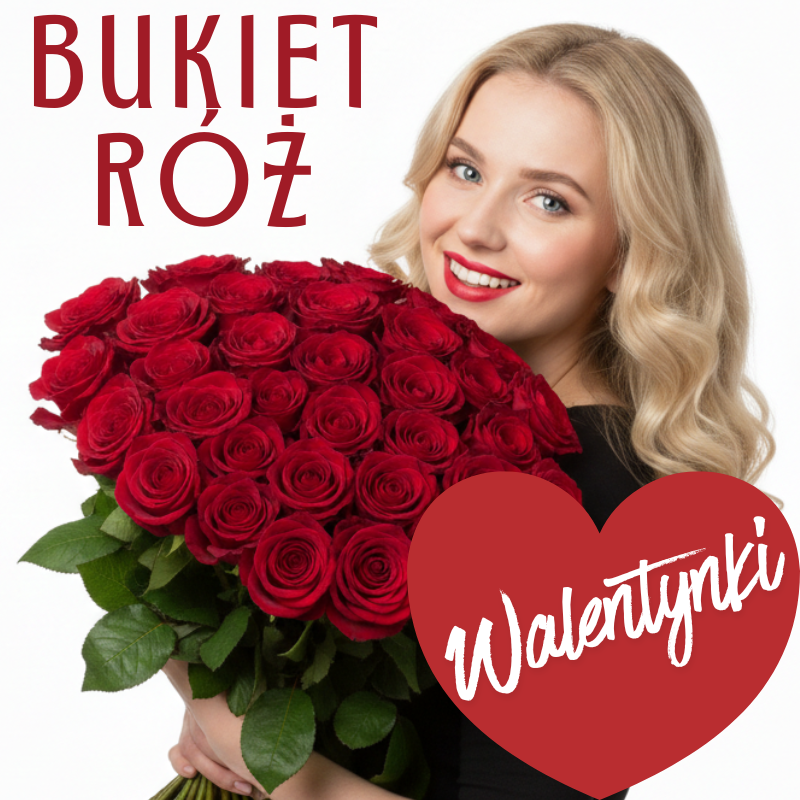 Poczta i kwiatowa Warszawa Bukiet róż na Walentynki